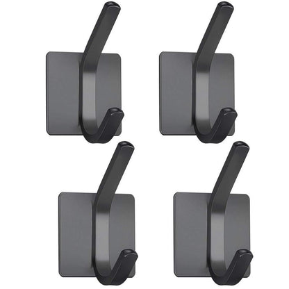 Black Robe Hook Wall Hook Towel Hook for Bathroom Stainless Steel Coat Hook Rustproof Hook Hanger for Kitchen Hardware Stainless Steel Hooks Waterproof and Oilproof Bathroom Kitchen Self Adhesive Hooks for Hanging Coat Hat Towel