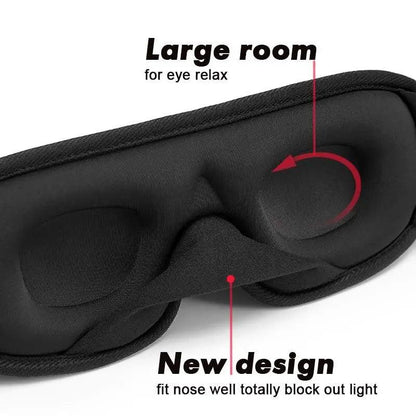 Black  Soft Padded Sleeping Mask For Eyes Lightweight Blindfold Night Mask Modern Adjustable Super Smooth Eye Patch For Sleep