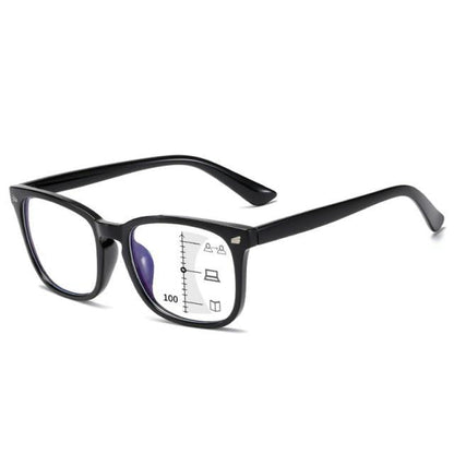 Black Square Multifocal Progressive Reading Glasses For  Men Fashion With Diopters Anti-glare Computer Reading Gaming TV Phones Transparent Glasses For Women Men