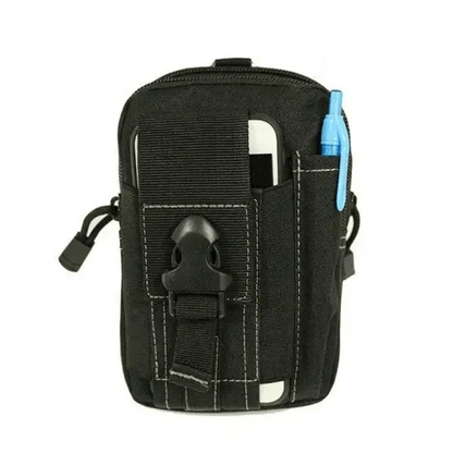 Black Tactical Pouch Belt Phone Holder Waist Bag Military Fanny Pack Classy Outdoor Travel Workout Sports Hands-Free Waist Bag For Running Outdoor Activities