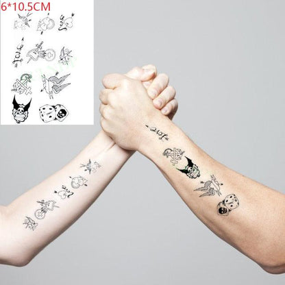 Black Waterproof Temporary Bird Tattoo Sticker Arm Leg Wrist Modern Small Tattoo For Womens And Kids
