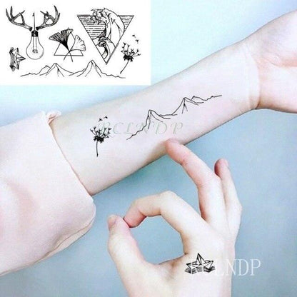 Black Waterproof Temporary Bird Tattoo Sticker Arm Leg Wrist Modern Small Tattoo For Womens And Kids
