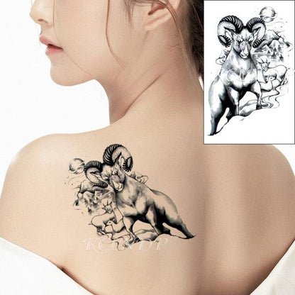 Black Waterproof Temporary Tattoo Sticker Different Design Colorful Fake Tattoo Arm Hand For Halloween Party Womens Mens