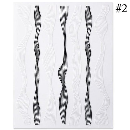 Black White 3D Nail Stickers Metal Gold Silver Geometric Tassel Strip Line Adhesive Transfer Decals Nail Art Design  Gold Silver Metal Nail Sticker  Metallic Curve Strip Line Nail Decal Self-Adhesive 3D Wave Design Nail Tips Decorations Manicure for Women