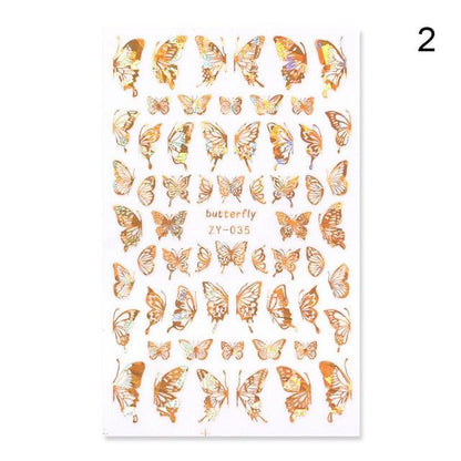 Blue Butterfly 3D Nail Stickers Flowers Leaves Self Adhesive Transfer Sliders Wraps Manicures Foils Decorations Decoration Tattoo Manicure Transfer Nail Decals Flowers Butterfly Designs Nails Supply Manicure Tips Design Nail Decoration