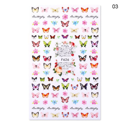 Blue Butterfly 3D Nail Stickers Flowers Leaves Self Adhesive Transfer Sliders Wraps Manicures Foils Decorations Decoration Tattoo Manicure Transfer Nail Decals Flowers Butterfly Designs Nails Supply Manicure Tips Design Nail Decoration