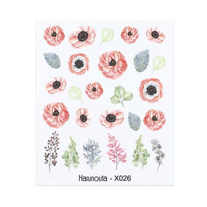 Blue Marble Water Decal Sticker Wave Line Flower Leaf Tree Summer Slider Decor For Manicuring Nail Art Watermarks Curve Graffiti Nail Design for Acrylic Nail Supplies Designer Nail Decorations for Women Girls Kids