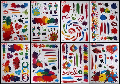 Body Tattoo Art Painting Stickers Glitter Gold Silver Temporary Waterproof Nontoxic Long Lasting Tattoos