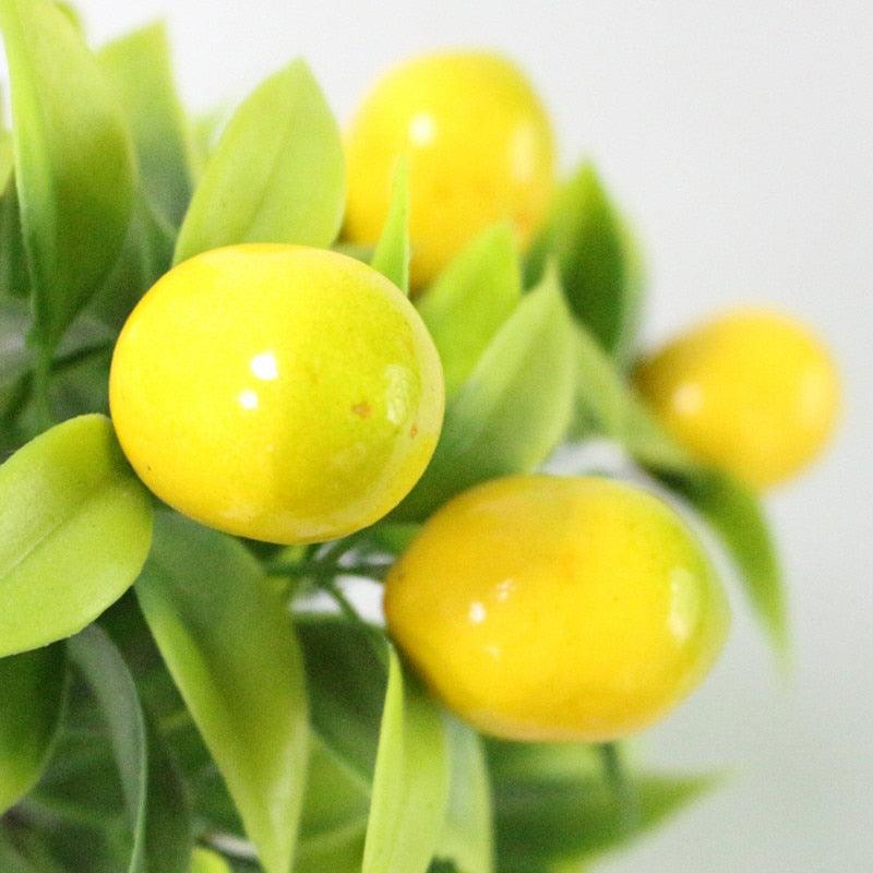 Bonsai Artificial Bonsai Fake Tree Yellow Foam Fruit Potted For Home Decoration Accessories Wedding Decor