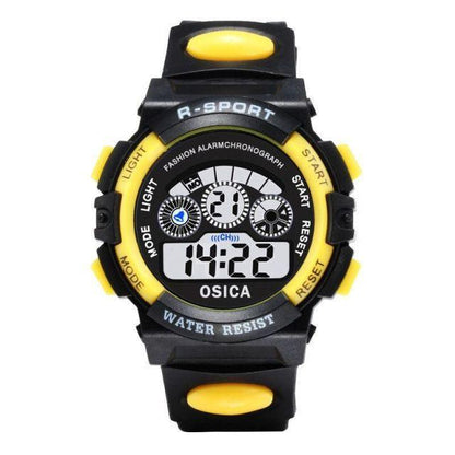 Boys Sports Military Kids Digital Watches Student Childrens Watch Fashion Luminous Led Alarm Camouflage Green Waterproof 7 Color Led Backlight Multifuction Wristwatch For Boys Girls