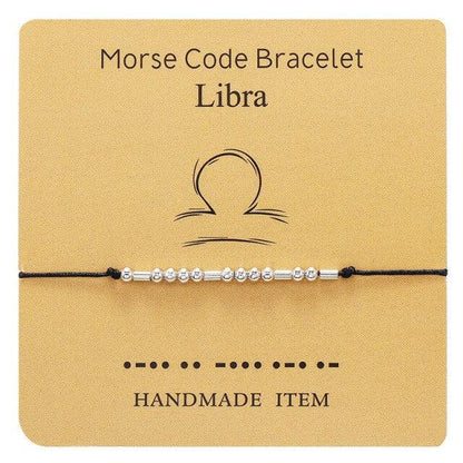 Bracelet Morse Code Braided Charm Bracelets For Women Men Jewelry Silver Adjustable Inspirational Morse Code Beads With Cord Handmade Wrap Bracelet Secret Message Jewelry Gifts For Her