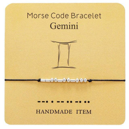 Bracelet Morse Code Braided Charm Bracelets For Women Men Jewelry Silver Adjustable Inspirational Morse Code Beads With Cord Handmade Wrap Bracelet Secret Message Jewelry Gifts For Her
