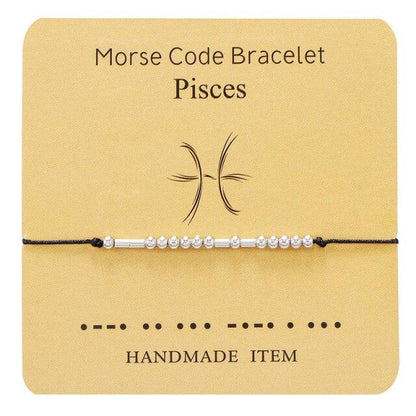 Bracelet Morse Code Braided Charm Bracelets For Women Men Jewelry Silver Adjustable Inspirational Morse Code Beads With Cord Handmade Wrap Bracelet Secret Message Jewelry Gifts For Her