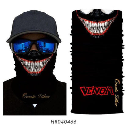 Breathable Mask Bandana Neck Gaiter Cycling Face Mask Hiking Scarves Headband Summer Balaclava Neck Gaiter Tubular Buff Bandana Scarf Headgear Bicycle Half Mask Face Cover Venom Headband Summer Men Beanie Hat Windproof Head Scarves Neck