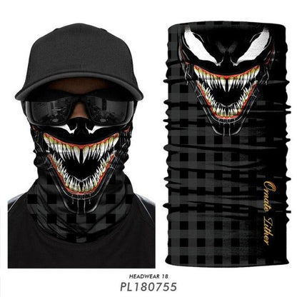 Breathable Mask Bandana Neck Gaiter Cycling Face Mask Hiking Scarves Headband Summer Balaclava Neck Gaiter Tubular Buff Bandana Scarf Headgear Bicycle Half Mask Face Cover Venom Headband Summer Men Beanie Hat Windproof Head Scarves Neck