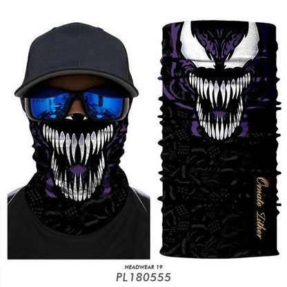Breathable Mask Bandana Neck Gaiter Cycling Face Mask Hiking Scarves Headband Summer Balaclava Neck Gaiter Tubular Buff Bandana Scarf Headgear Bicycle Half Mask Face Cover Venom Headband Summer Men Beanie Hat Windproof Head Scarves Neck