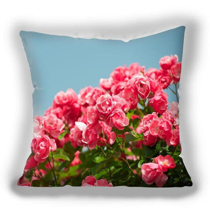 Bright Red Flower Cushion Cover Home Fashion Decoration Red Orange Pink Poppy Flowers Decorative Throw Pillow Cover Case Cushion Home Living Room Pillow Case Super Soft Short Plush Cushion Cover 45x45CM