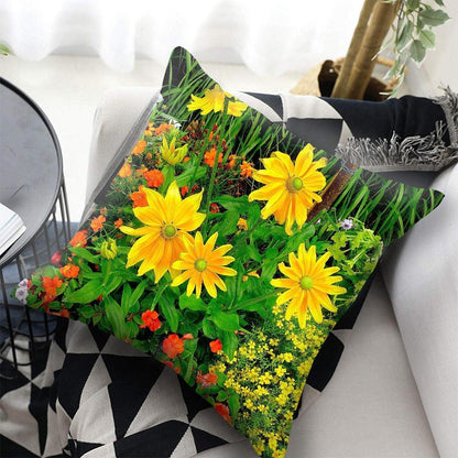 Bright Red Flower Cushion Cover Home Fashion Decoration Red Orange Pink Poppy Flowers Decorative Throw Pillow Cover Case Cushion Home Living Room Pillow Case Super Soft Short Plush Cushion Cover 45x45CM