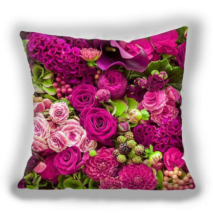 Bright Red Flower Cushion Cover Home Fashion Decoration Red Orange Pink Poppy Flowers Decorative Throw Pillow Cover Case Cushion Home Living Room Pillow Case Super Soft Short Plush Cushion Cover 45x45CM