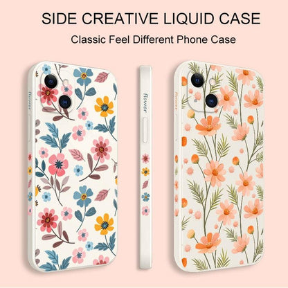 Brilliant Flowers Phone Case For iPhone 14 13 Pro Max Mini Cute Multicolored Flowers Pattern Cover Slim Silicone Shockproof Bumper Back Cover