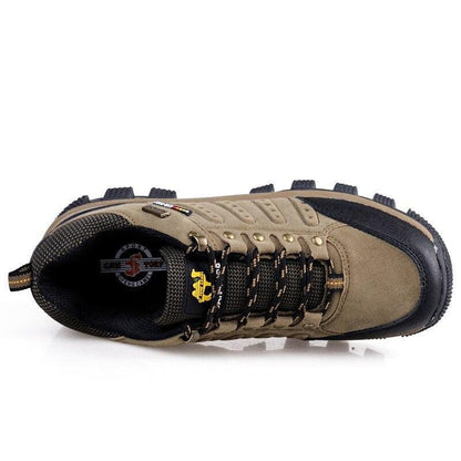 Brown Men's Wear-Resistant Sports Shoes Outdoor Hiking Shoes Training Solid Color Men's Shoe Low Top Waterproof Hiking Shoes Outdoor Lightweight Walking Shoes
