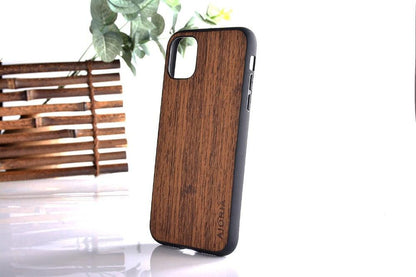 Brown Simple Easy Grip Wooden Design Slim Case for iPhone 11 14 12 13 Pro XS Max x XR mini SE2 SE 7 6 8 6s Plus Cover Wood Bamboo Pattern Leather Vintage Case