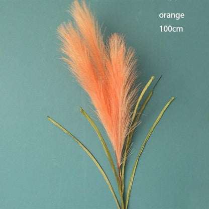 Bulrush Artificial Pampas Grass Phragmites 100cm Popular Natural Dried Small Pampas Grass For Wedding Flower Bunch Floor Vase Filler for Living Room Kitchen Decor