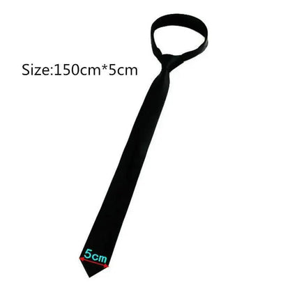 Business Black Skinny Ties Polyester Silk Necktie For Men Washable Formal Office Simple Design Necties Solid Color Skinny Tie Slim Necktie For Men