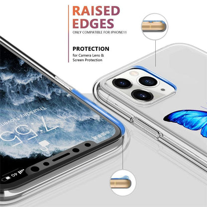 Butterfly Soft Clear Protection Case For iPhone Soft Cover For iPhone 11 12 13 14 Pro Max Mini Crystal Clear Cute Shockproof Slim Fit Bumper Protective Cover Colorful Butterfly Design Case For Girls