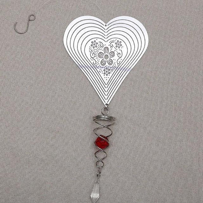 Butterfly Wind Spinner Hanging With Gazing Ball Spiral Tail 3D Metal Rotating Outdoor Stainless Steel Butterfly Metal Wind Chime Christmas Pendant Hanging Spiral Wind-chimes Garden Yard Home Decor