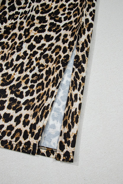 Luxury Leopard Print Sleeveless Maxi Dress Modern & Trendy Statement Piece Charming Dress