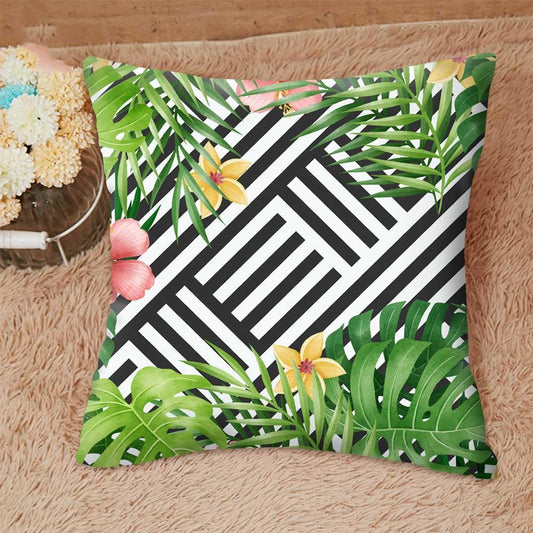 Cactus Cushion Cover Tropical Leaf Pillow Case Abstract Colorful Tropical Leaf Throw Pillow Covers Decorative Pillowcase Square Cushion Cases For Home Flower Decorative Pillow Sofa Pillowcase Cushions 45x45CM