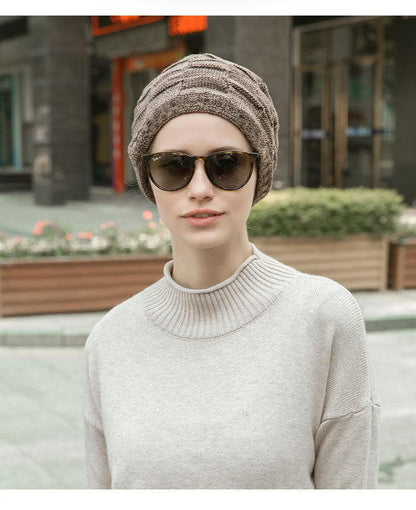 Caps Warmer Bonnet Casual Cap Winter Beanie Hats Hat winter hat Bobble Hat Winter Balaclava Women Bandana Baotou Cap Scarf Warm Thick Beanie Skellies Women Girls Cable Knit Soft Cute Beanie with Ears Detachable Pompom Fur Hat Girls