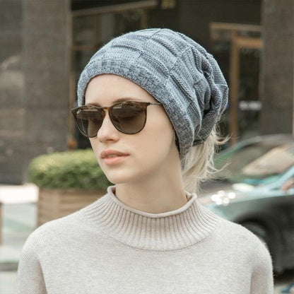 Caps Warmer Bonnet Casual Cap Winter Beanie Hats Hat winter hat Bobble Hat Winter Balaclava Women Bandana Baotou Cap Scarf Warm Thick Beanie Skellies Women Girls Cable Knit Soft Cute Beanie with Ears Detachable Pompom Fur Hat Girls