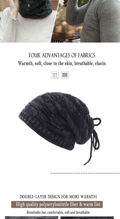 Caps Warmer Bonnet Casual Cap Winter Beanie Hats Hat winter hat Bobble Hat Winter Balaclava Women Bandana Baotou Cap Scarf Warm Thick Beanie Skellies Women Girls Cable Knit Soft Cute Beanie with Ears Detachable Pompom Fur Hat Girls