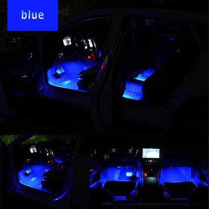 Car Interior LED Foot Sole Interior Car Lights Decoration Light Strip Car Interior Atmosphere Light Under Lighting Dashboard Waterproof Decoration Lighting Kit Bluetooth Smart LED Light Strips for Cars