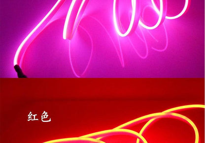 Car LED Neon Cold Light Auto Interior Atmosphere Neon Glowing Strobing Electroluminescent Wire Lights Neon Light USB 5V with Fuse Protection for Automotive Car Interior Decoration Light Refit Decoration Strips Shine Usb Cigar Lighter Driver