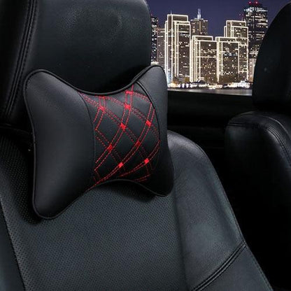 Car Neck Pillows Headrest Relief Filled Fiber Universal Car Pillow Both Side Pu Leather 1pcs Pack Headrest For Car Neck Pillows Both Side Pu Leather Headrest Head Pain Relief Filled Fiber Universal Car Pillow Neck Pillow Softness Car Headrest Pillow