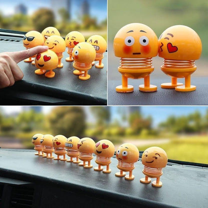Car Ornaments Bobblehead Nod Dolls Cute Cartoon Funny Wobble Head Robot Lovely Car Dashboard Decoration Auto Facial Expression Shaking Head Toys Car Ornaments Bobblehead Nod Dolls Cute Cartoon Funny Wobble Head Robot Lovely Car Dashboard Decor