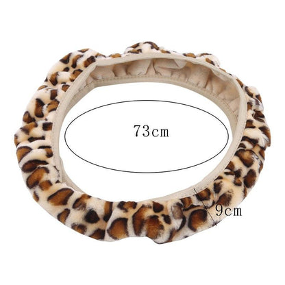 Car Steering Wheel Elastic Long Microfiber Plush Steering Wheel Cover Gearshift Handbrake Cover Protector Decoration Warm Super Thick Plush Collar Soft Car Steering Wheel Cover Decoration Warm Super Thick Plush Collar Soft Black Pink Women Man