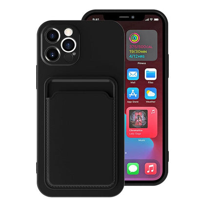 Card Pocket Protective Slim Wallet Case For iPhone 14 13 12 11 Pro Max Modern Bright Color iPhone Cover Lightweight Card Slot Design Simple Color Business Protective Case