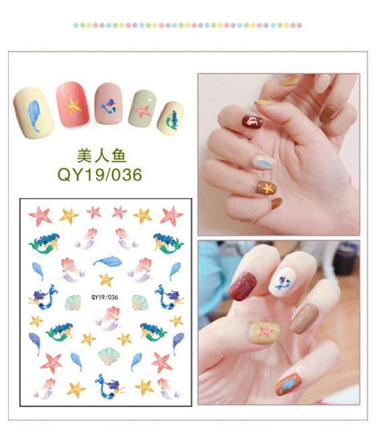 Cartoon Characters Plants Animals Forest Flowers Small Fresh Flowers 3D Nail Stickers Hyuna Style Nail Patch Waterproof Self Adhesive Nail Decals for Nail Art Decoration Including Hearts Stars Letters Bowknot Leaves Flowers Plants Fruits Butterflies