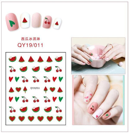 Cartoon Characters Plants Animals Forest Flowers Small Fresh Flowers 3D Nail Stickers Hyuna Style Nail Patch Waterproof Self Adhesive Nail Decals for Nail Art Decoration Including Hearts Stars Letters Bowknot Leaves Flowers Plants Fruits Butterflies
