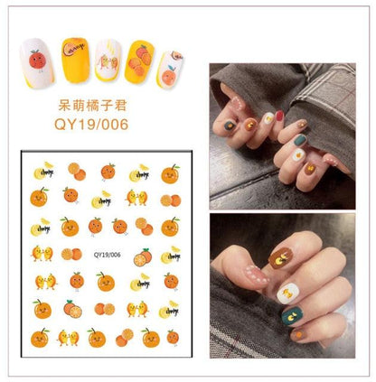 Cartoon Characters Plants Animals Forest Flowers Small Fresh Flowers 3D Nail Stickers Hyuna Style Nail Patch Waterproof Self Adhesive Nail Decals for Nail Art Decoration Including Hearts Stars Letters Bowknot Leaves Flowers Plants Fruits Butterflies