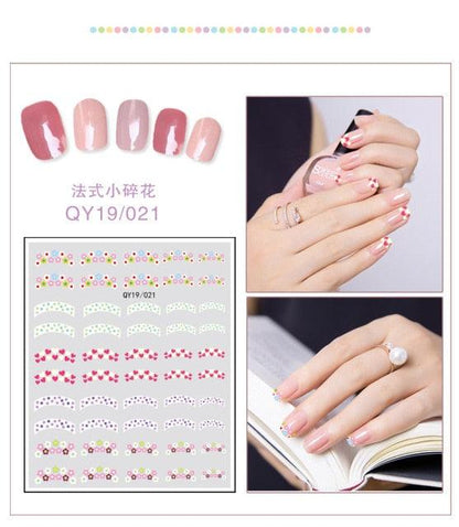 Cartoon Characters Plants Animals Forest Flowers Small Fresh Flowers 3D Nail Stickers Hyuna Style Nail Patch Waterproof Self Adhesive Nail Decals for Nail Art Decoration Including Hearts Stars Letters Bowknot Leaves Flowers Plants Fruits Butterflies