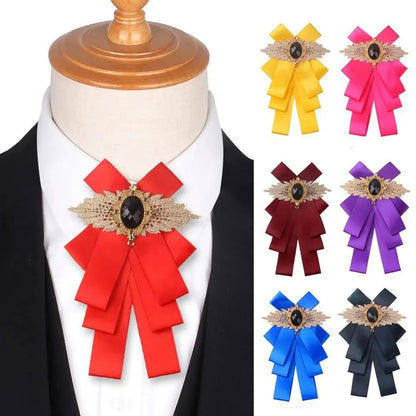 Charming  Butterfly Ladies Bowtie Casual Solid Color Rhinestone Brooch Bowties For Women Fashionable Wedding  Bowtie