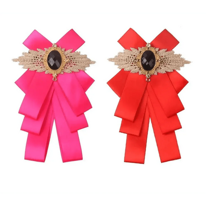 Charming  Butterfly Ladies Bowtie Casual Solid Color Rhinestone Brooch Bowties For Women Fashionable Wedding  Bowtie
