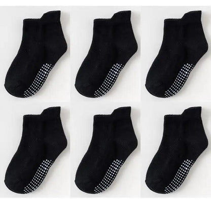 Children Cotton  6 Pairs/Set Anti-slip Socks For Boys Girl Rubber Kid Floor Sock With Grips For 0 To 6 Years Kids