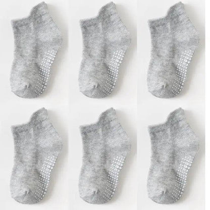 Children Cotton  6 Pairs/Set Anti-slip Socks For Boys Girl Rubber Kid Floor Sock With Grips For 0 To 6 Years Kids