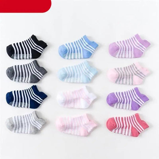 Children Cotton  6 Pairs/Set Anti-slip Socks For Boys Girl Rubber Kid Floor Sock With Grips For 0 To 6 Years Kids